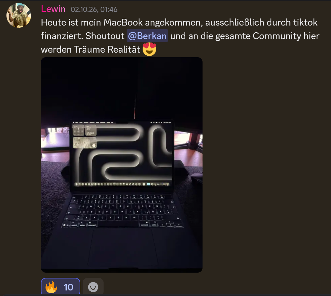 Top-Ergebnis: MacBook durch TikTok finanziert
